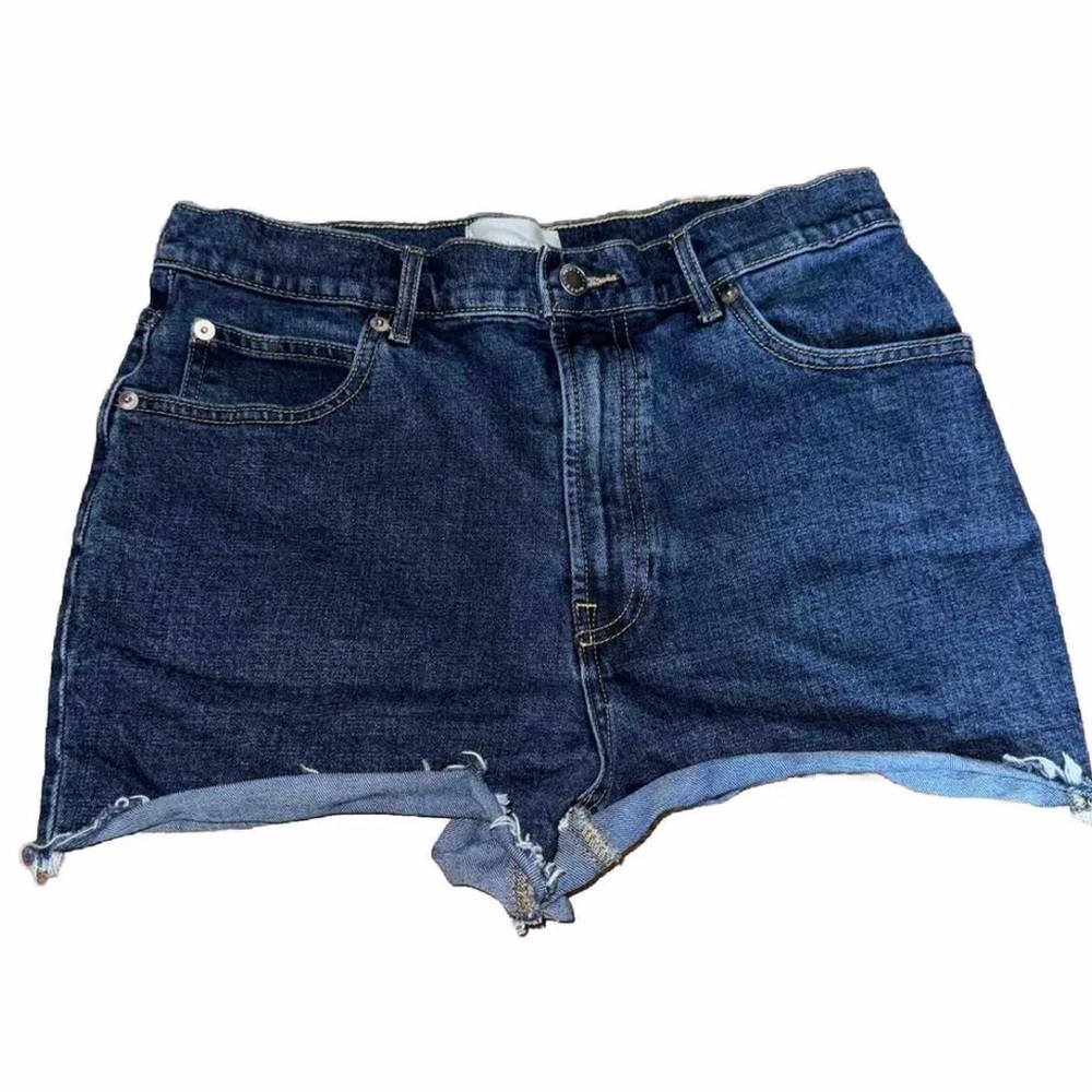 Everlane The Way-High® Jean Short Size 29 Cutoff Blue Dark Wash Organic Cotton